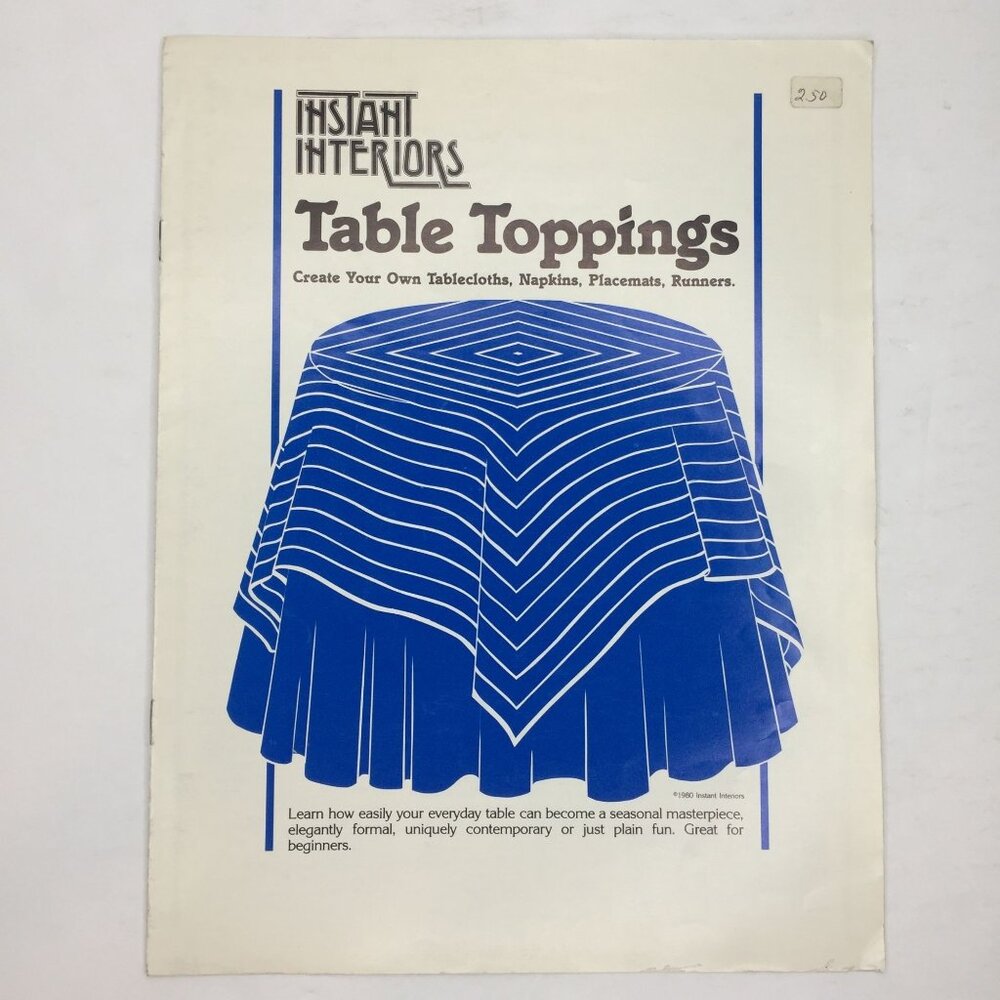 Vintage 1980 Instant Interiors Table Toppings Pattern Book Tablecloths Runners